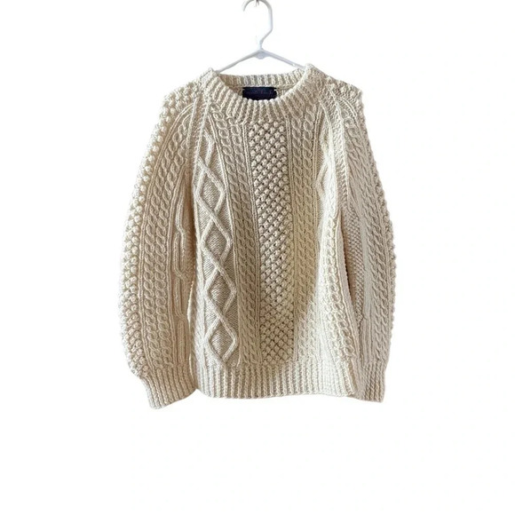 Campbells Sweaters - Vtg Campbells JohnJo Ivory Cream Sweater Aran Irish Ireland Size Small/Medium